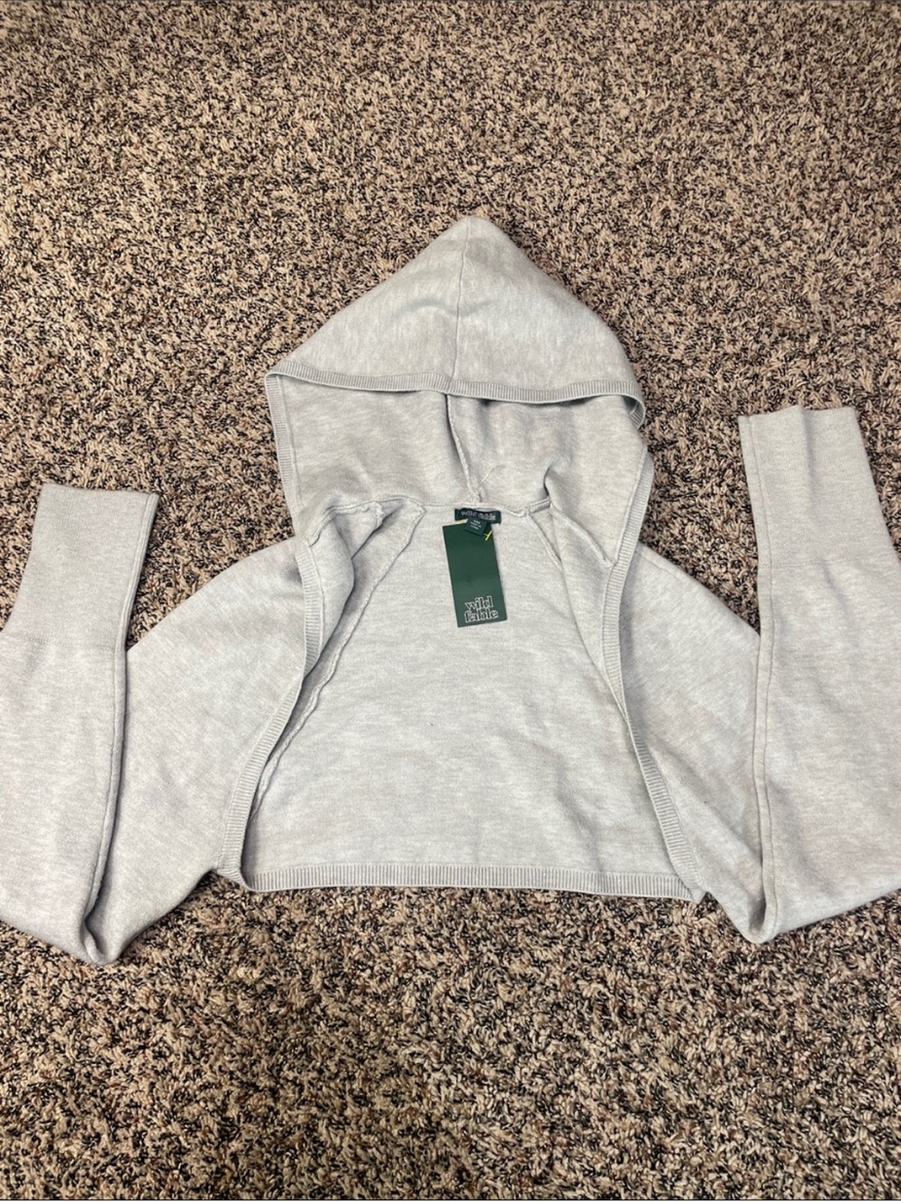 Cropped Hooded Sweater Shrug XXS Wild Fable Gray NWT